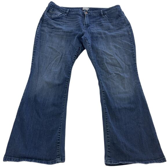 Levis Demi Curve Boot Jeans Womens 20W Blue Mid Rise Stretch Denim Bootcut - Picture 1 of 8